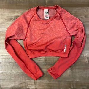 Red Gymshark Cropped Long Sleeve